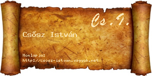 Csősz István névjegykártya
